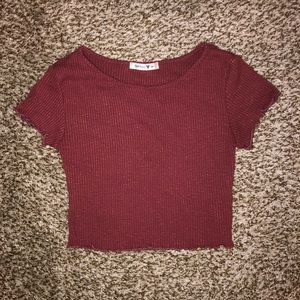 Maroon Crop Top